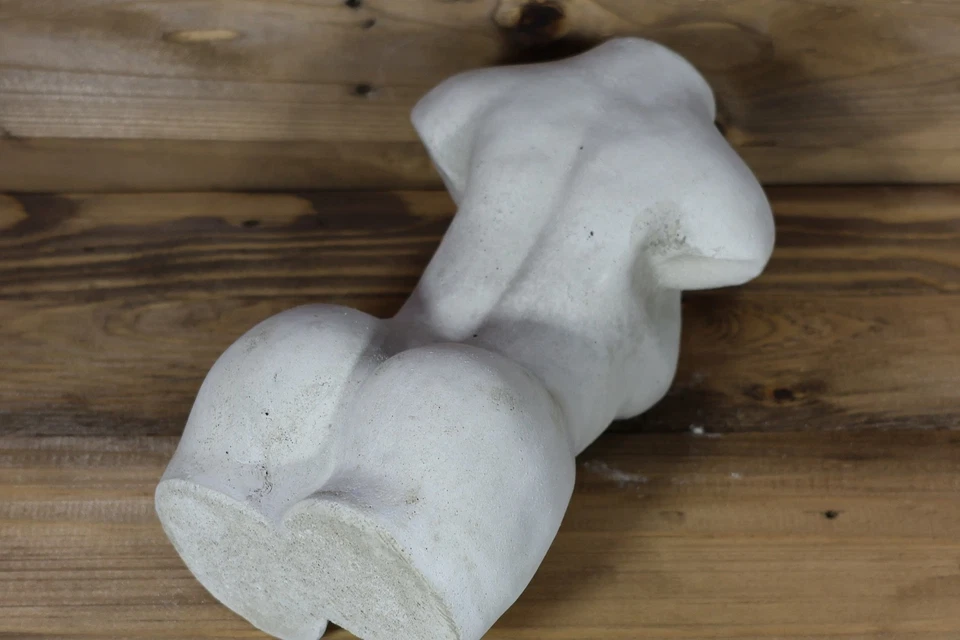 Estatuilla desnuda de dama de 9" de alto con escultura de hormigón torso femenino Foto 4 de 4