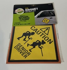 SENIOR MOMENTS CAR MAGNET 8"X8" CAUTION SENIOR DRIVER