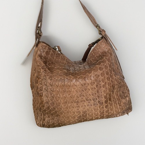 Valentina braune geflochtene Leder große Hobo Schulter Handtasche Italien Umhängetasche - Bild 3 von 13
