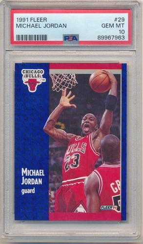 MICHAEL JORDAN 1991/92 FLEER BASKETBALL CARD #29 CHICAGO BULLS PSA 10 GEM MINT