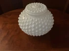 VTG Light Shade Ceiling Globe MCM Milk Glass Hobnail 6” Diameter 3 1/4” Fitter