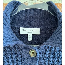 Michael Stars Cardigan Sweater Women’s Small Navy Blue Chunky Knit Button Up