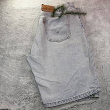 Vtg 90s Levi's 550 Relaxed Fit Orange Tab Black Denim Jean Shorts Dad Vibes 36