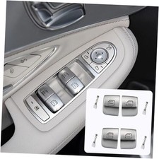 4PCS Power Window Switch Button Cover Compatible with Mercedes A2059056811 4Pcs