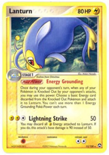 Lanturn - 15/108 - Rare - LP - EX Power Keepers