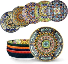 vancasso 6pc Colorful Ceramic Pasta Bowls 32oz – Microwave & Dishwasher Safe