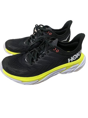 Hoka One One Clifton Edge Black Yellow Shoes US Size Men 9.5 Women 10.5