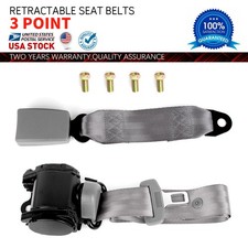 Gray 3 Point Retractable Seat Belt For Front Driver Side Or Passenger Side