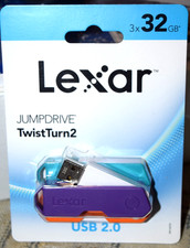 Lexar JumpDrive TwistTurn2 3x32gb USB 2.0 NEW-SEALED-3 DIFFERENT COLORS