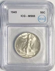 1945 WALKING LIBERTY 50C "ICG MS66" - STUNNING COIN, HIGH POINTS, HIGHER GRADE??