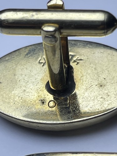 Vintage ~ Swank ~ Black Onyx ~ Gold Tone Cufflinks ~ Tie Clip Set - Picture 9 of 12