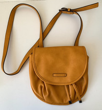 ESPIRIT Faux Pebbled Leather Mustard Cross Bo...