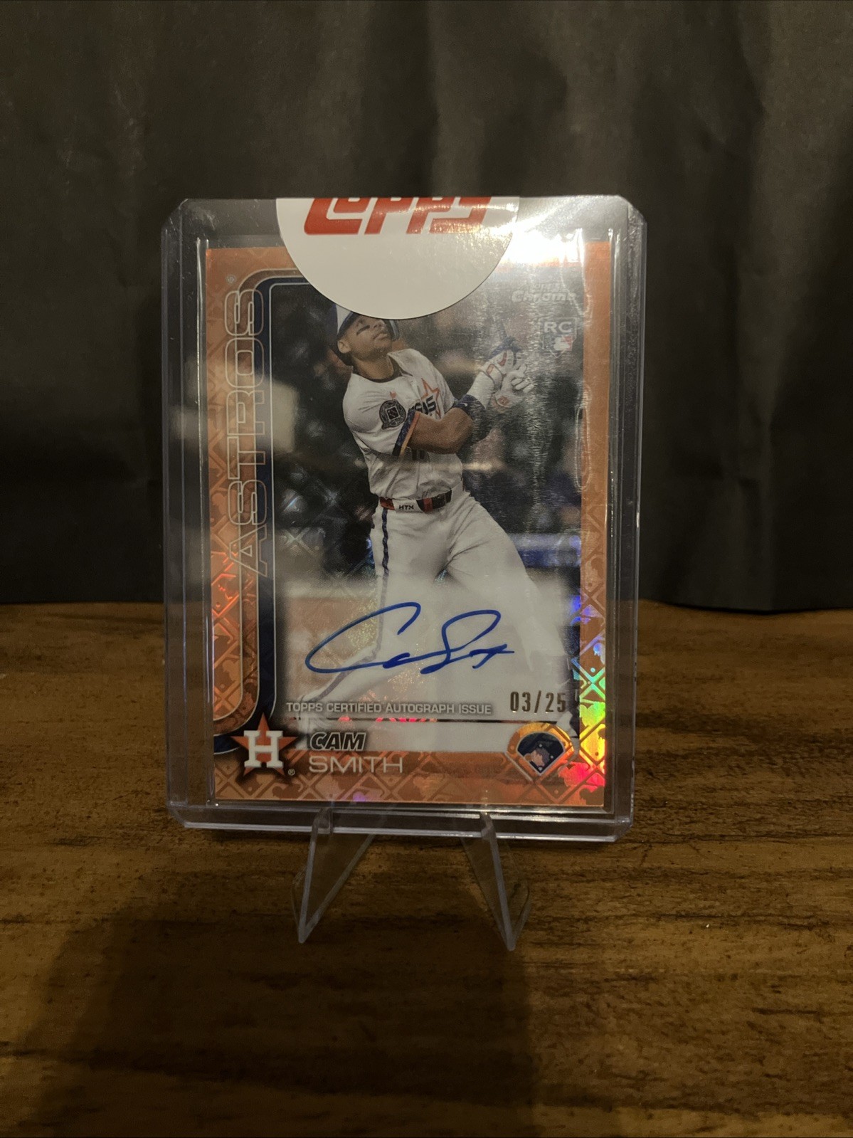 2025 Topps Chrome Logoman Rookie Orange Refractor Auto /25 Cam Smith RA-CAM