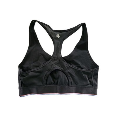 4Four 4FourLaps Circut Sport Bra MED Black Cross Back Athletic NWT $58 MSRP