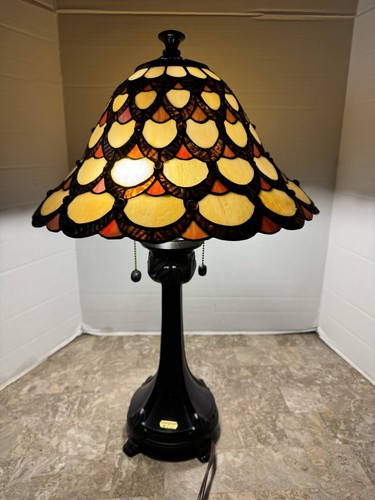 Antiques Roadshow Dale Tiffany Peacock Series-Stained Glass Lamp Shade Claw Foot - Picture 14 of 15
