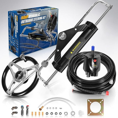 #ad Marine Hydraulic Steering Kit for 150HP Outboard Engine Complete Marine System $474.99