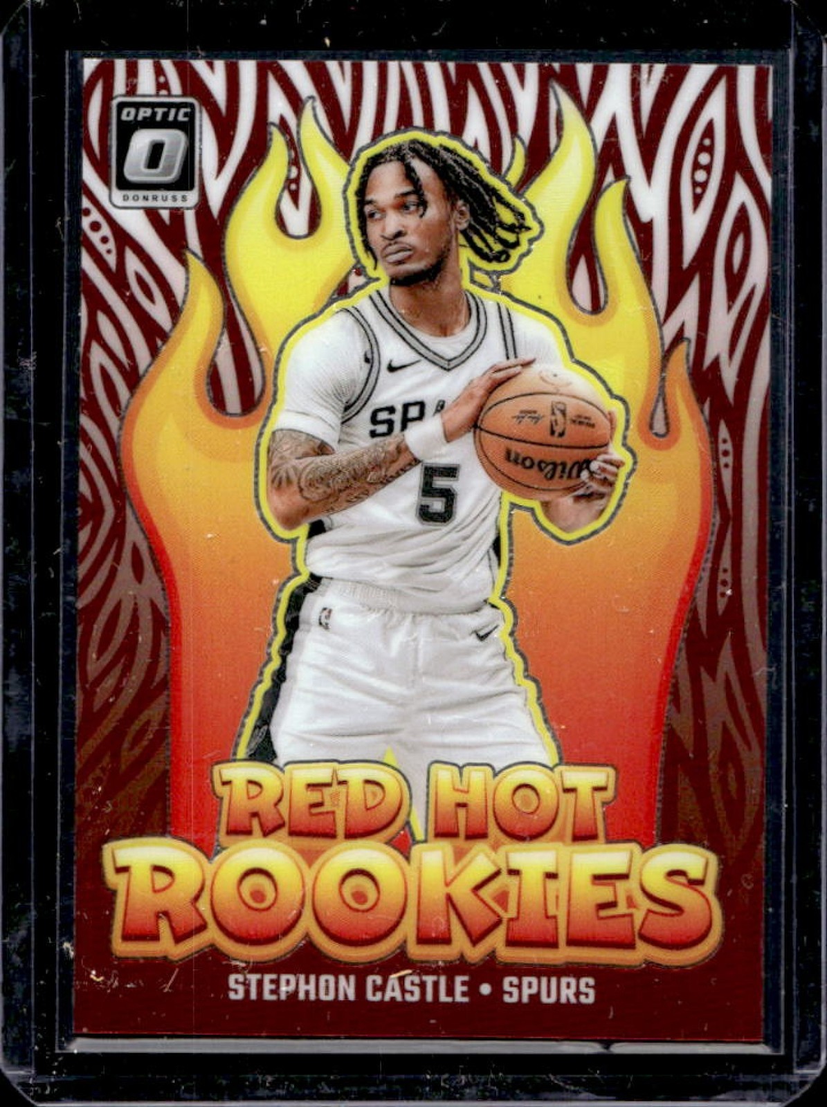2024-25 Donruss Optic Stephon Castle Red Hot Rookies Rookie RC #13 Spurs