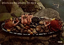 Seafood Platter Brittany France vintage postcard o118