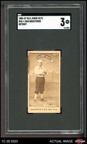 1887 Old Judge N172 Dan Brouthers HOF SGC 3 - VG