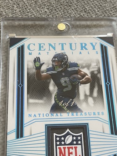 2023 Panini Century Materials Kenneth Walker NFL Shield Football Card 1 Of 1 - Picture 3 of 4