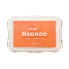 Neon Orange Washable Ink Pads for Rubber Stamps Scrapbook, 3.9 x 2.5 Inch