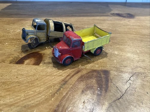 Pair Vintage 1:43 Dinky Toys Bedford Tipper & Refuse Trucks Unboxed #c73