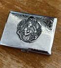 Art Nouveau Woman Cigarette Case RFID Wallet Business Credit Card, Silver Chrome