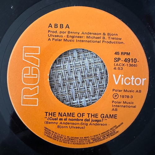 ABBA - The Name of The Game / I Wonder - MEXICO PRESS 45