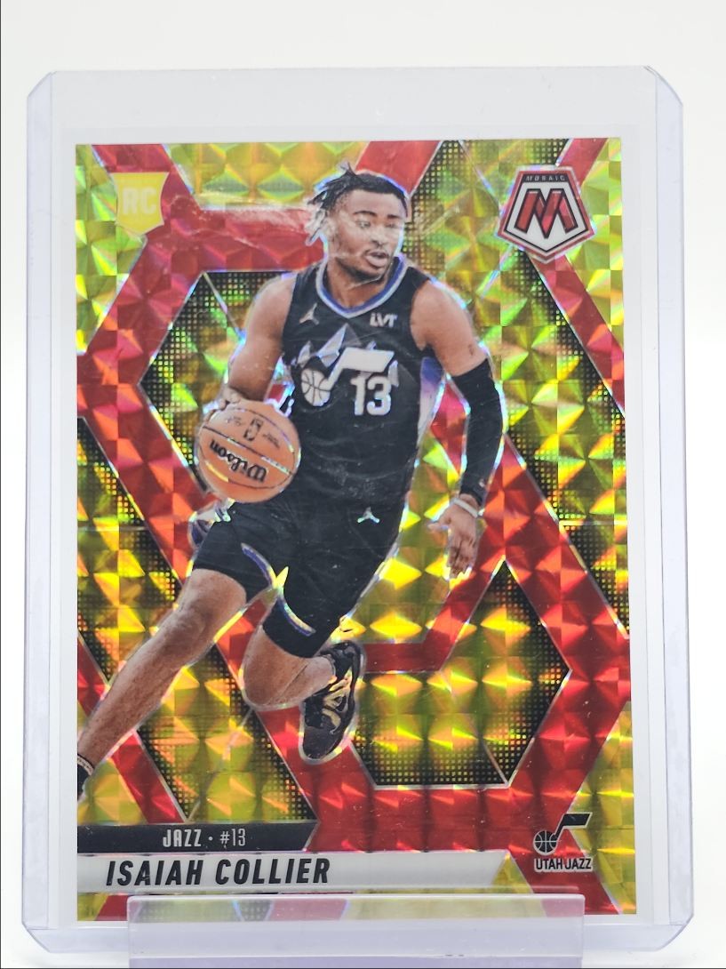 ISAIAH COLLIER 2024-25 MOSAIC ROOKIE RED FLUORESCENT PRIZM #222 RC /75 Q1300