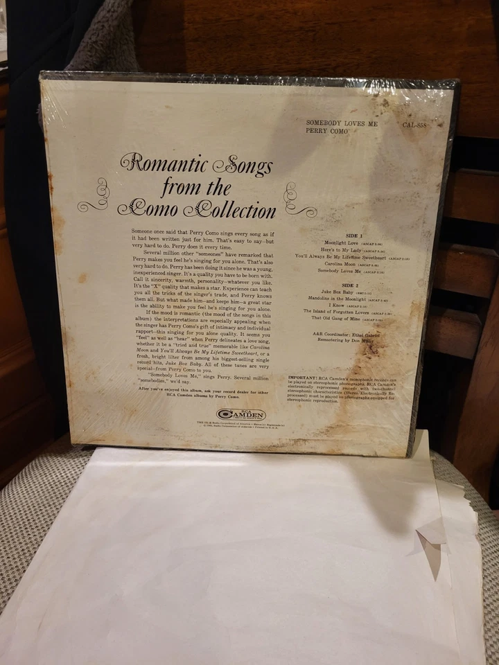 Perry Como LP RCA Camden CAL-858 Sealed Vinyl VG Cover Somebody Loves Me 1965 - Image 3 of 4