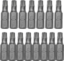 15 Pack T25 Screwdriver Bit Set 1/4 Inch Hex Shank 1'' S2 Steel One Size 