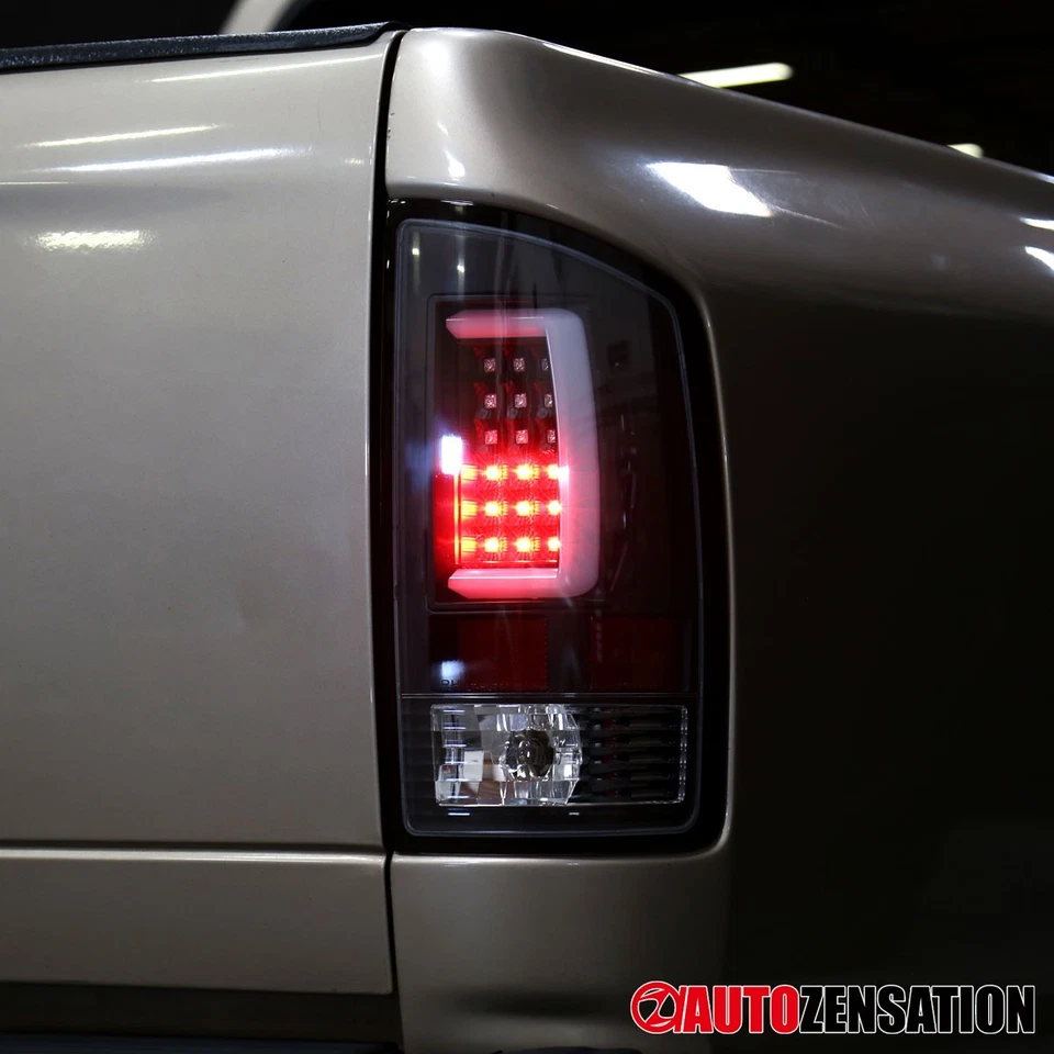Fit 2002-2006 Dodge Ram 1500 2500 3500 Black LED Tail Lights Rear Brake Lamps Foto 2 de 4