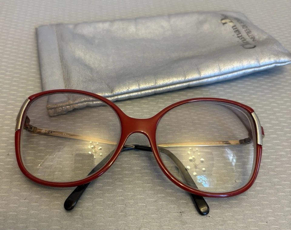 Monturas de gafas rojas de gran tamaño Christian Dior vintage mod Austria 2299 con bolsa Foto 2 de 4