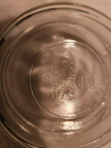 Vintage Anchor Hocking Casserole Dish 12 Oz #1072 Clear Glass Baking Dish w Lid