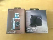 Fujifilm instax mini Evo Hybrid Instant Camera Brown w/Camera Case Black NIB