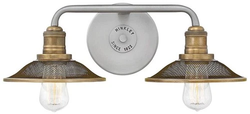 Hinkley Rigby 8 3/4" High Antique Nickel 2-Light Wall Sconce - Picture 2 of 10
