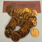 ROLL - 50X 1956-D Wheat 1C -- BU RED
