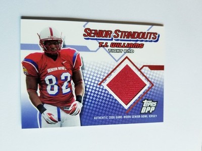 T.J WILLIAMS 2006 TOPPS DPP SENIOR STANDOUTS SENIOR BOWL JERSEY GAME WORN 