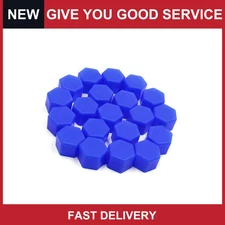 20Pcs 17 x 19mm Blue Luminous Car Wheel Tyre Hub Screw Bolt Nut Cap Covers