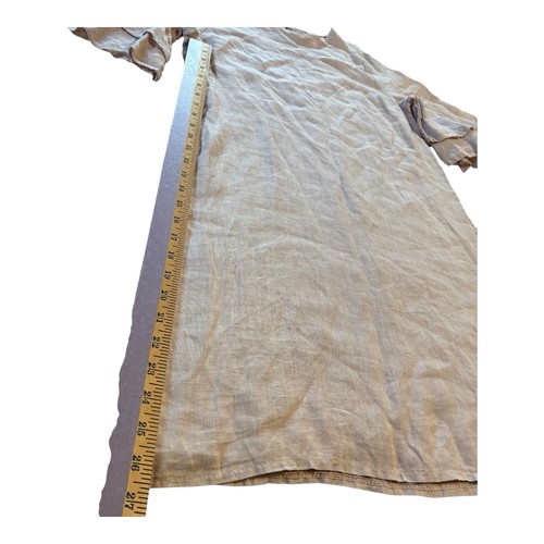 Francesca Bettini Italy Pink Linen Pullover Shift Dress 3/4 Bell Sleeve Size XS - Picture 9 of 12