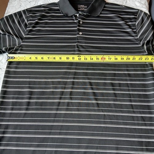 PGA Tour Poloshirt Herren XL schwarz grau gestreift Kurzarm Golf Polyester - Bild 8 von 20