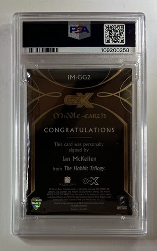 CZX Middle Earth Autograph Ian McKellen Gandalf The Grey IM-GG2 Auto /65 PSA 8 - Picture 2 of 2