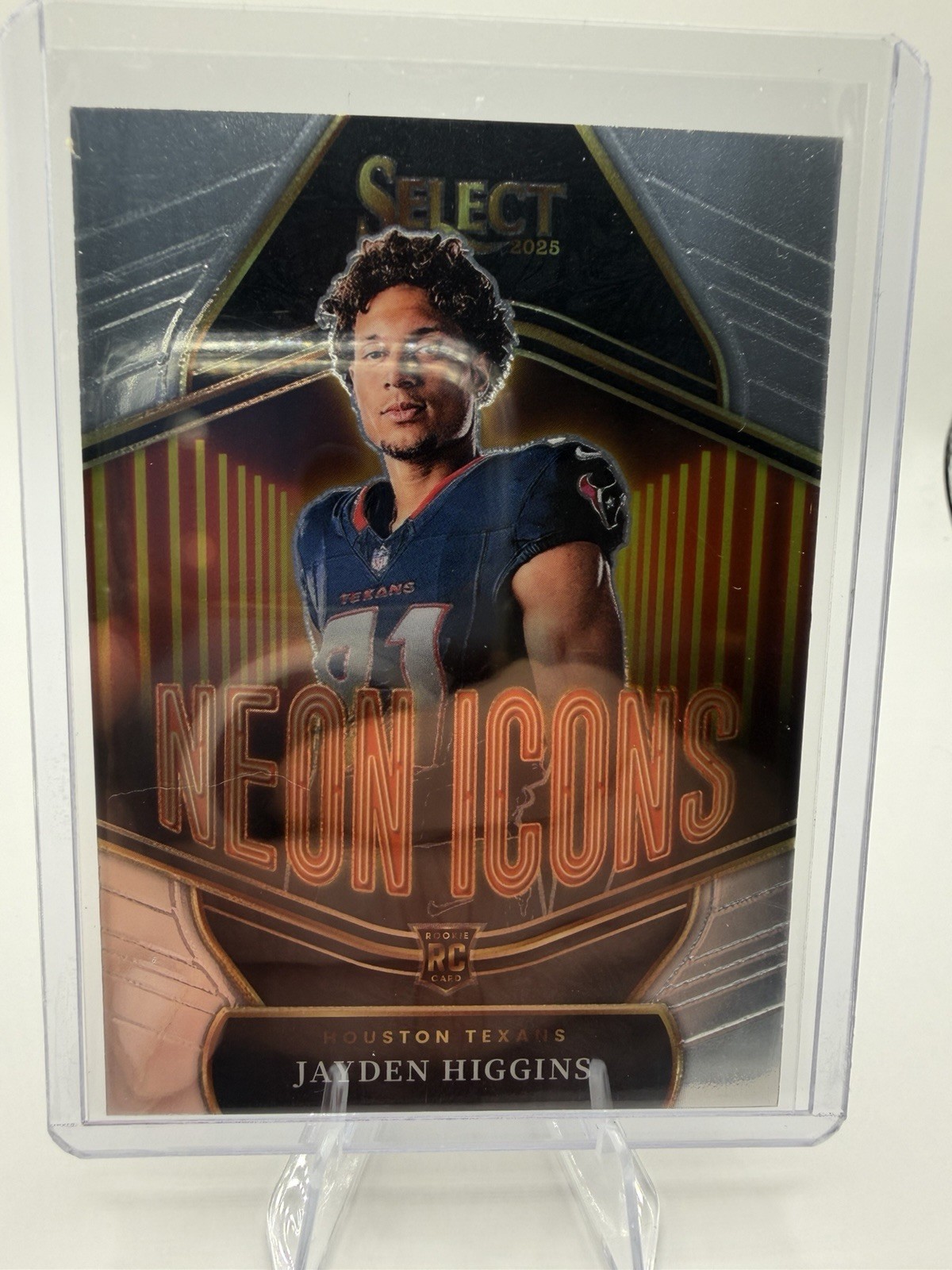 2025 Select Jayden Higgins Neon Icons RC #9 Houston Texans Rookie