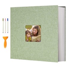 Vienrose 13x12.6" Self-Adhesive Photo Album for 600 Photos Linen Scrapbook 120 P