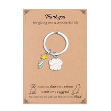 Dog Memorial Gifts Paw Print Keychain Card Sympathy Remembrance Gift for Loss