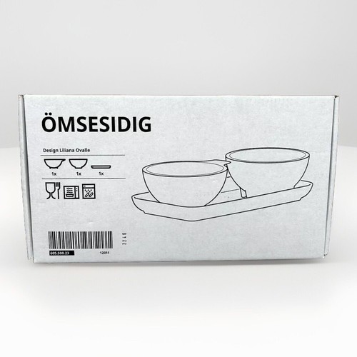 IKEA ÖMSESIDIG Modern Serving Set – Tray with 2 Bowls, Stylish & Durable