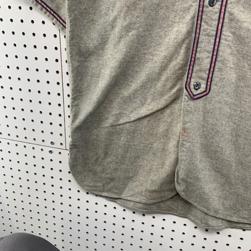 VTG 1930s Baseball Jersey Mens Large Gray Wool Blank RARE Antique 21x31 - Picture 10 of 19