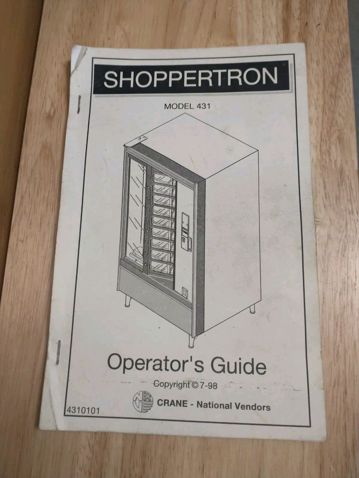Shoppertron Model 431 Crane National Vendors Operator guide book service manual