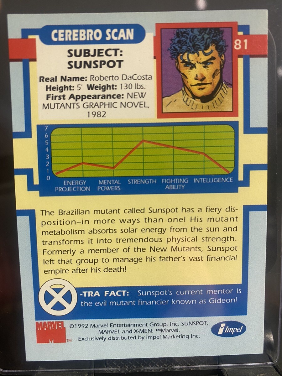 81 Sunspot Ex X-Men Impel X-Men 1992 Trading Card Marvel Comics | eBay