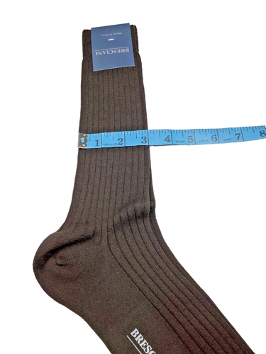 BRESCIANI Men Italian Socks Brown 80% Lana/Wool 20% Poliam/Nylon - Size L - New - Picture 5 of 10